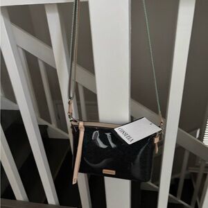 Consuela Black and Tan Crossbody Bag